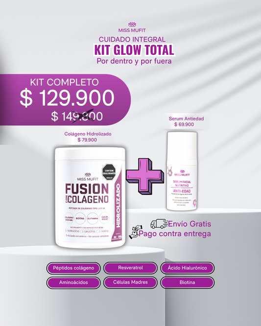 kit Glow Total - Colágeno Hidrolizado + Serum Antiedad