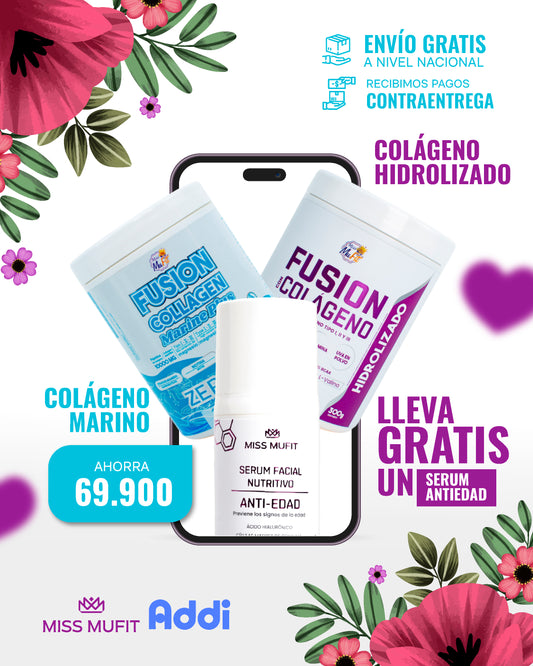 Colágeno Hidrolizado + Colágeno Marino (Gratis serum antiedad)